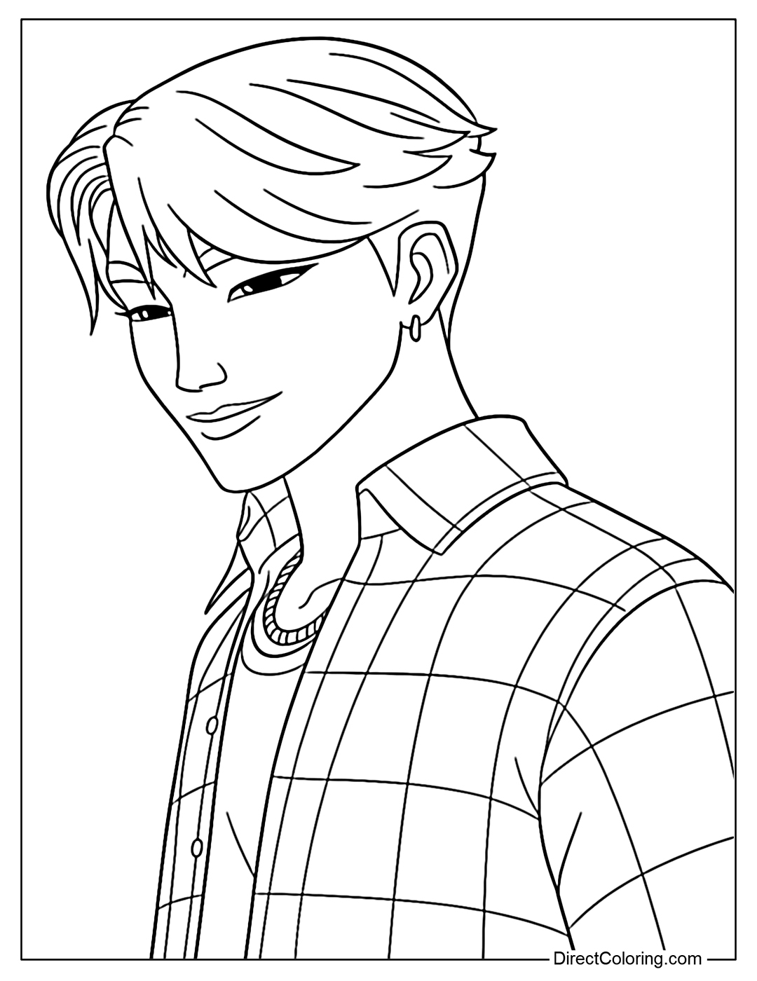 Jinu in KPop Demon Hunters Coloring Page